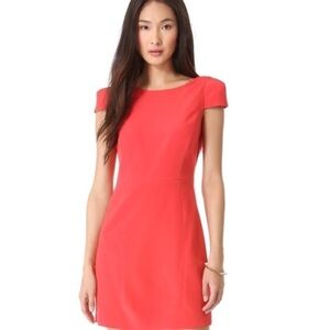 Tibi Red Silk Cap Sleeve Mini Dress